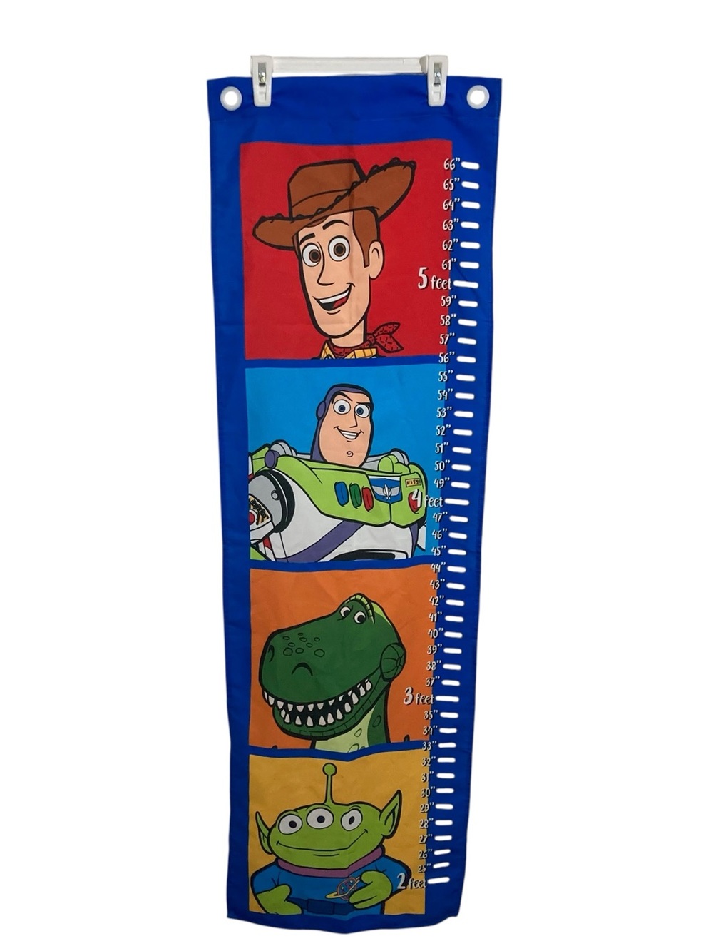 Toy Story Height Growth Chart Fabric Cloth Disney Pixar Woody Buzz 49" long.